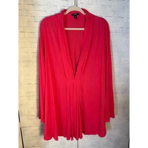 Alfani women’s pink cardigan hook & eye closure pin Tuck pleat front plus size